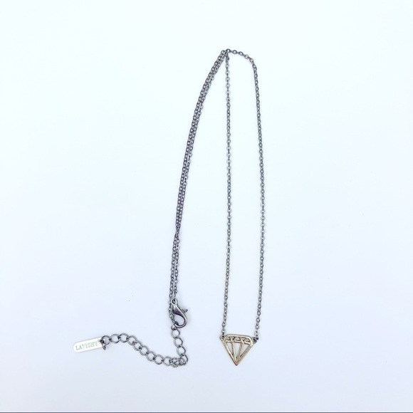 𝅺Diamond shape Pendant Necklace - Picture 2 of 7